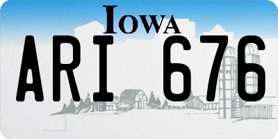 IA license plate ARI676