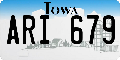 IA license plate ARI679