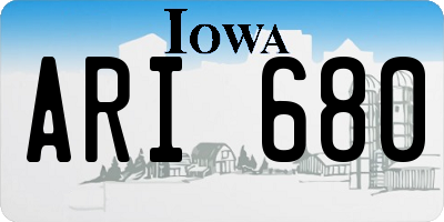 IA license plate ARI680
