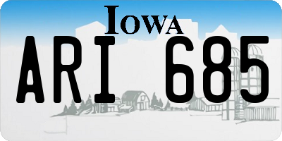 IA license plate ARI685