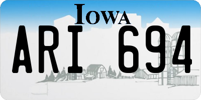 IA license plate ARI694
