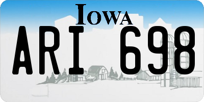 IA license plate ARI698