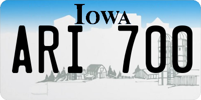 IA license plate ARI700