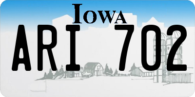 IA license plate ARI702