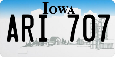 IA license plate ARI707