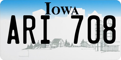 IA license plate ARI708