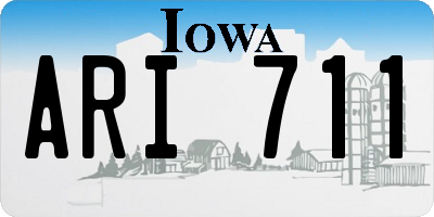 IA license plate ARI711