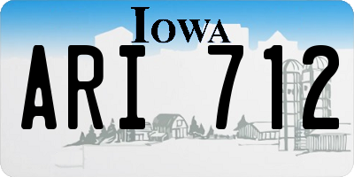 IA license plate ARI712