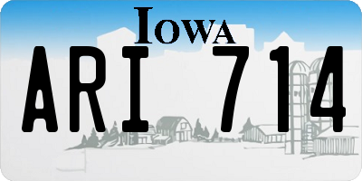 IA license plate ARI714