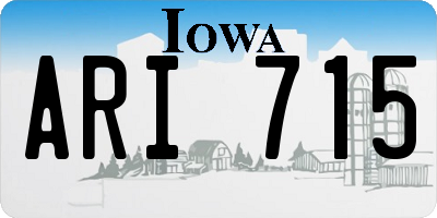 IA license plate ARI715