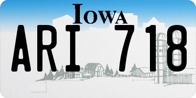 IA license plate ARI718