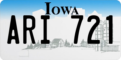IA license plate ARI721