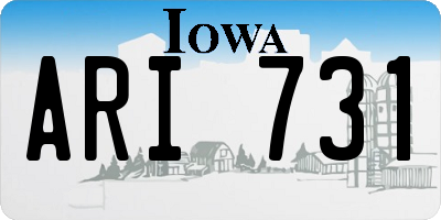 IA license plate ARI731