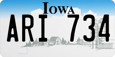 IA license plate ARI734