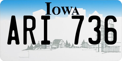 IA license plate ARI736