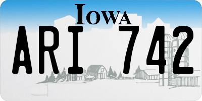IA license plate ARI742