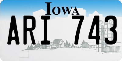 IA license plate ARI743