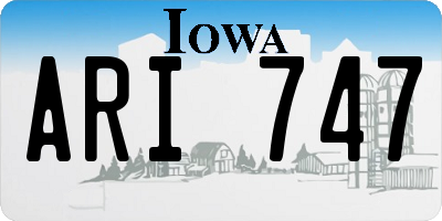IA license plate ARI747