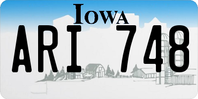 IA license plate ARI748