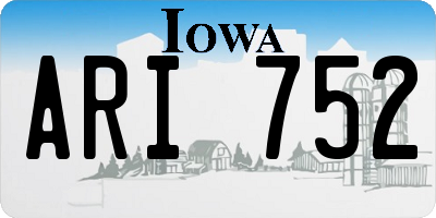 IA license plate ARI752