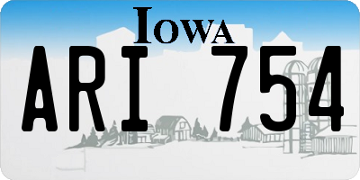 IA license plate ARI754
