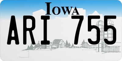 IA license plate ARI755
