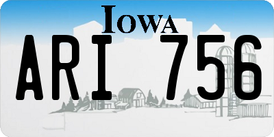 IA license plate ARI756