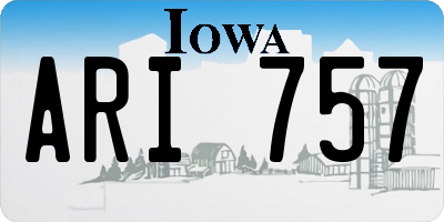 IA license plate ARI757