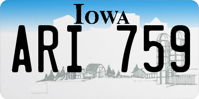 IA license plate ARI759