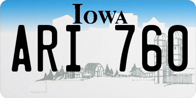 IA license plate ARI760
