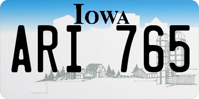 IA license plate ARI765