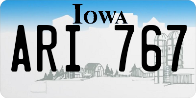 IA license plate ARI767