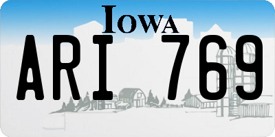 IA license plate ARI769