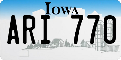 IA license plate ARI770