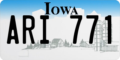 IA license plate ARI771