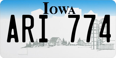 IA license plate ARI774