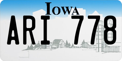 IA license plate ARI778