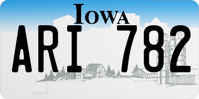 IA license plate ARI782