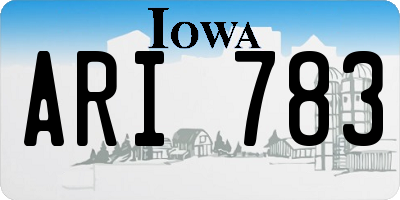 IA license plate ARI783
