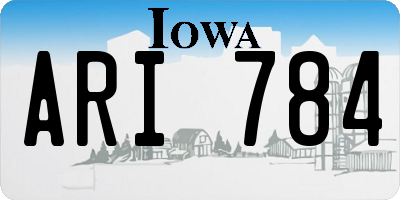 IA license plate ARI784