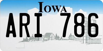 IA license plate ARI786