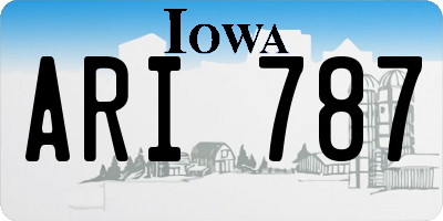 IA license plate ARI787
