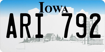 IA license plate ARI792