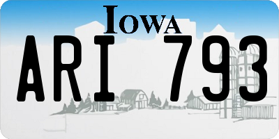 IA license plate ARI793