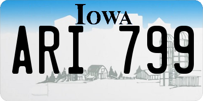IA license plate ARI799