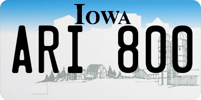 IA license plate ARI800