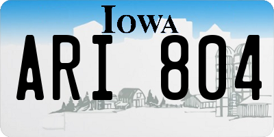 IA license plate ARI804