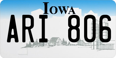 IA license plate ARI806