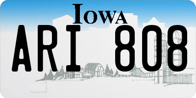 IA license plate ARI808