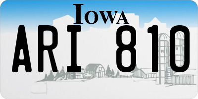 IA license plate ARI810